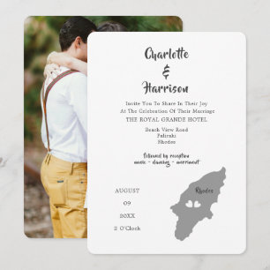 Rhodes Wedding Destination Photo Invitation
