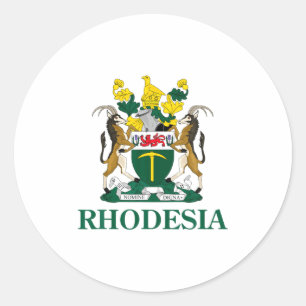 Rhodesia Coat Of Arms Zimbabwe Funny South Africa  Classic Round Sticker