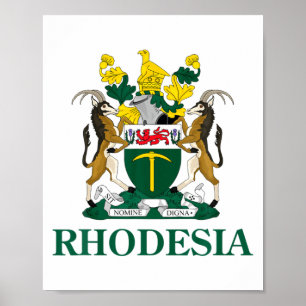 Rhodesia Coat Of Arms Zimbabwe Funny South Africa Poster