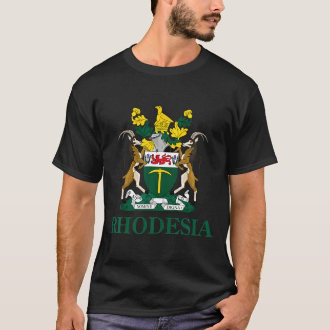Rhodesia Coat Of Arms Zimbabwe Funny South Africa  T-Shirt (Front)