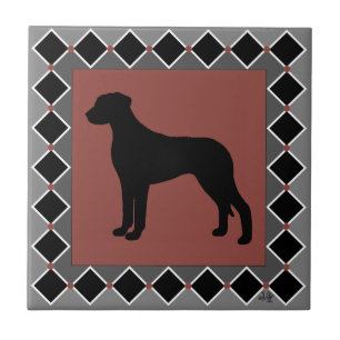 Rhodesian Ridgeback ArtDeco Silhouette Tile