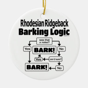 Rhodesian Ridgeback Barking Logic Ceramic Tree Decoration