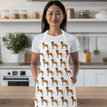 Rhodesian Ridgeback Brown African Lion Dog Pattern Apron<br><div class="desc">Destei's original cartoon illustration of a cute Rhodesian Ridgeback breed dog as a pattern.</div>