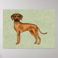 Rhodesian Ridgeback Brown Cartoon Lion Dog Green