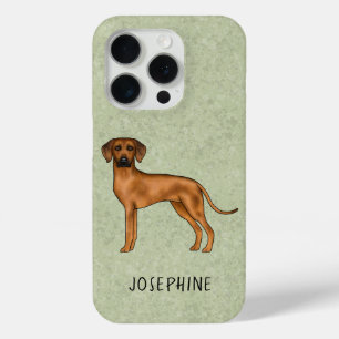 Rhodesian Ridgeback Brown Lion Dog With Name Green iPhone 15 Pro Case
