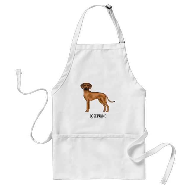 Rhodesian Ridgeback Cartoon Dog With Custom Name Standard Apron (Front)