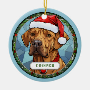 Rhodesian Ridgeback Ceramic Circle Ornament