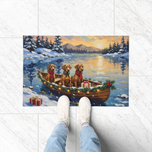 Rhodesian Ridgeback Christmas Boat Holiday Doormat