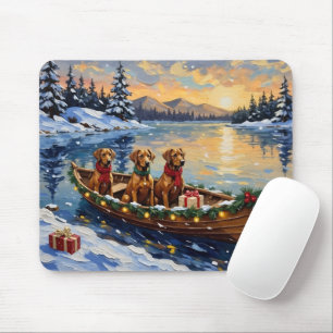 Rhodesian Ridgeback Christmas Boat Holiday Mouse Mat