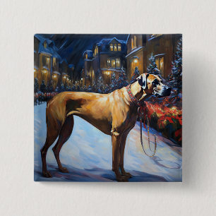 Rhodesian Ridgeback Christmas Festive Season 15 Cm Square Badge