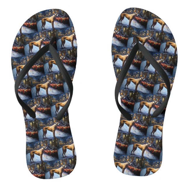 Rhodesian Ridgeback Christmas Festive Season Flip Flops (Footbed)