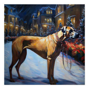 Rhodesian Ridgeback Christmas Festive Season Poster