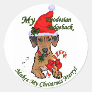 Rhodesian Ridgeback Christmas Gifts Classic Round Sticker