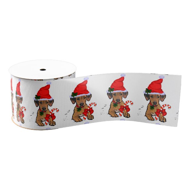 Rhodesian Ridgeback Christmas Grosgrain Ribbon (Spool)