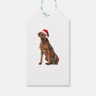 Rhodesian Ridgeback Christmas Lights Xmas Dog Love Gift Tags