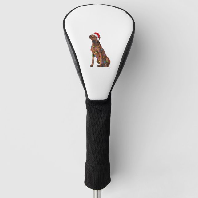 Rhodesian Ridgeback Christmas Lights Xmas Dog Love Golf Head Cover (Front)