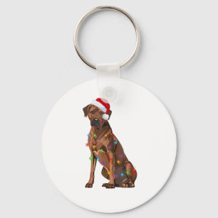 Rhodesian Ridgeback Christmas Lights Xmas Dog Love Key Ring