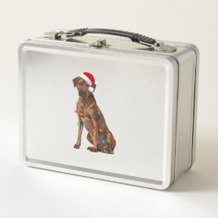 Rhodesian Ridgeback Christmas Lights Xmas Dog Love Metal Lunch Box