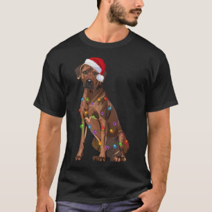 Rhodesian Ridgeback Christmas Lights Xmas Dog Love T-Shirt
