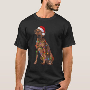 Rhodesian Ridgeback Christmas Lights Xmas Dog Love T-Shirt