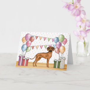 Rhodesian Ridgeback Colourful Pastel Happy Birthda Card
