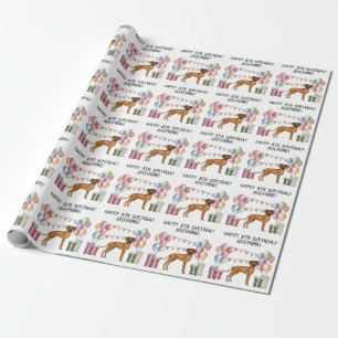 Rhodesian Ridgeback Colourful Pastel Happy Birthda Wrapping Paper