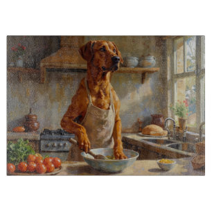 Rhodesian Ridgeback Cooking in Kitchen Cutting Board