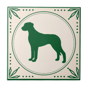 Rhodesian Ridgeback Country Verde Silhouette Tile