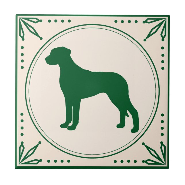 Rhodesian Ridgeback Country Verde Silhouette Tile (Front)