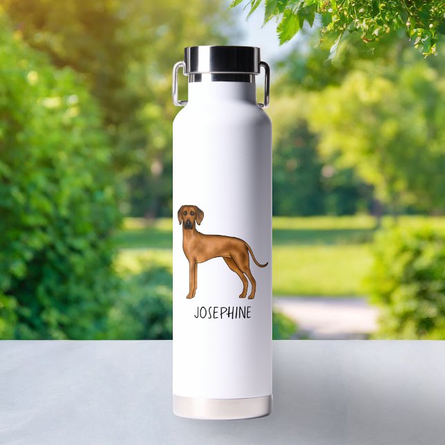 Rhodesian Ridgeback Cute African Lion Dog And Name Water Bottle (Creator Uploaded)