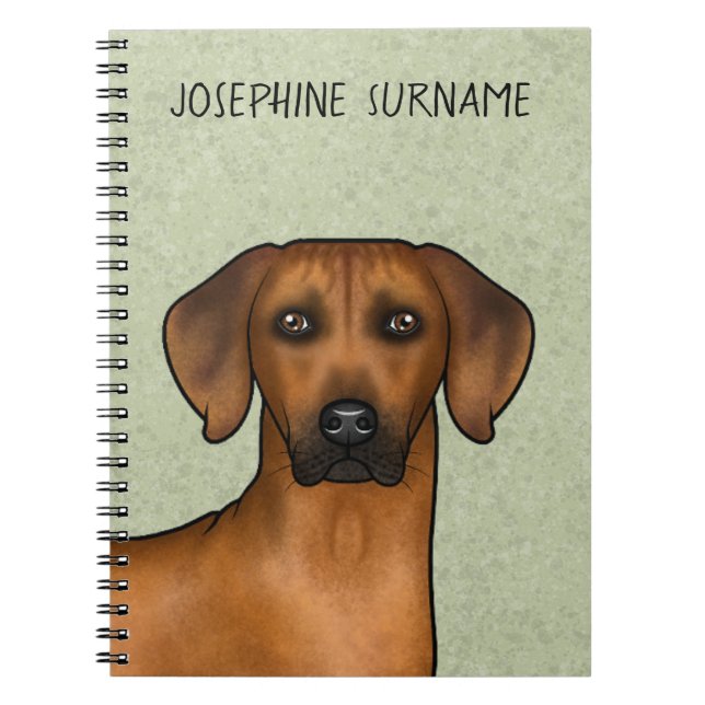 Rhodesian Ridgeback Cute African Lion Dog And Text Notebook (Front)