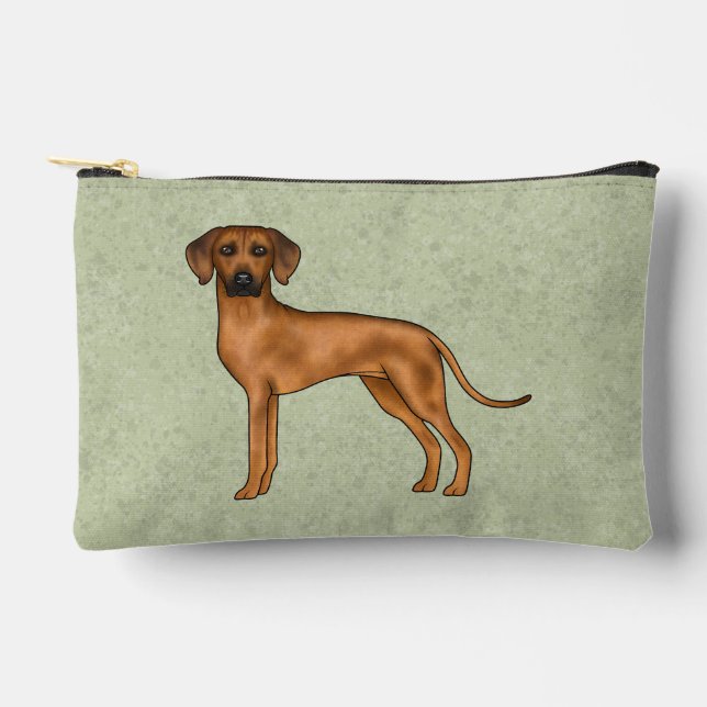 Rhodesian Ridgeback Cute African Lion Dog Green Accessory Pouch (Front)