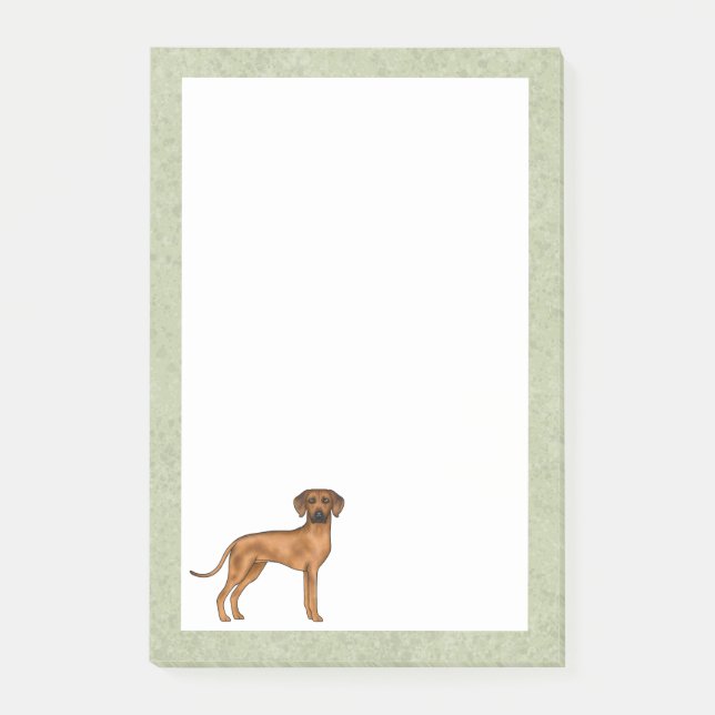 Rhodesian Ridgeback Cute African Lion Dog Green Post-it Notes (Front)