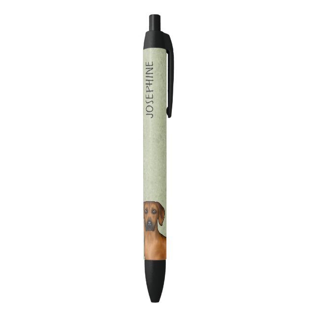 Rhodesian Ridgeback Cute Brown Dog With Name Green Black Ink Pen (Bottom (Vertical))