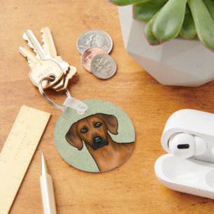 Rhodesian Ridgeback Cute Brown Lion Dog With Name Key Ring