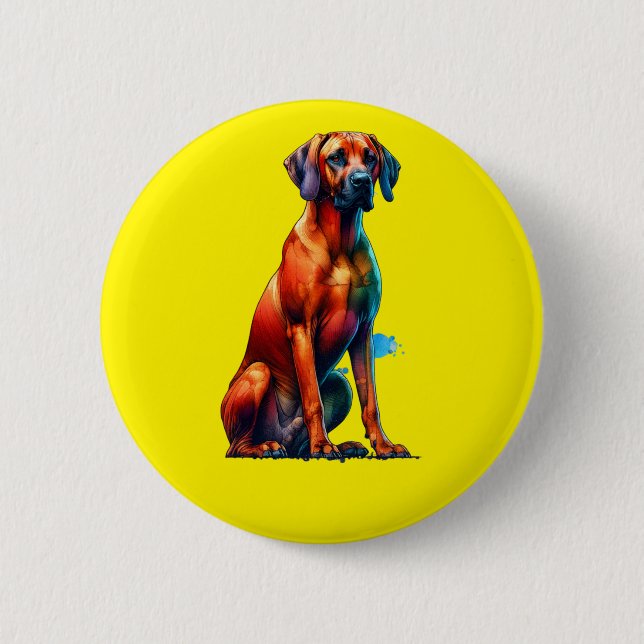 Rhodesian Ridgeback Dog 6 Cm Round Badge (Front)
