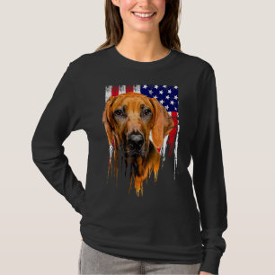 Rhodesian Ridgeback Dog American Flag Usa Awesome T-Shirt