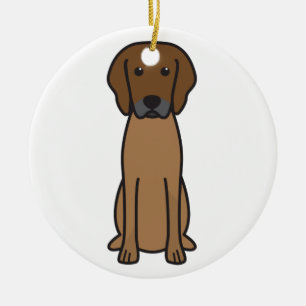 Rhodesian Ridgeback Dog Cartoon Ceramic Tree Decoration