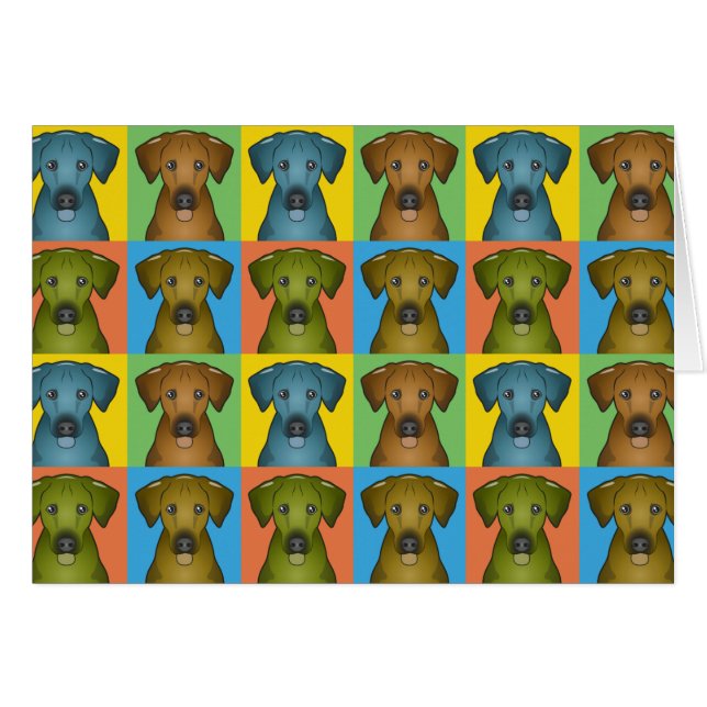 Rhodesian Ridgeback Dog Cartoon Pop-Art (Front Horizontal)