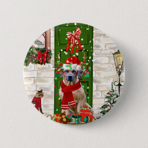 Rhodesian Ridgeback Dog Christmas 6 Cm Round Badge