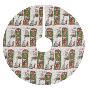 Rhodesian Ridgeback Dog Christmas Brushed Polyester Tree Skirt