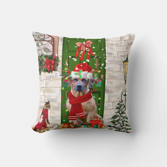 Rhodesian Ridgeback Dog Christmas Cushion (Front)