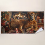 Rhodesian Ridgeback Dog Christmas Festive Beach Towel<br><div class="desc">Perfect for dog lovers and dog moms. This festive theme captures the joy and spirit of the season, featuring playful and endearing canine illustrations adorned with holiday accents. Ideal as a gift for dog lovers, adding a charming touch to Christmas decor and presents. Celebrate the season with a design that...</div>