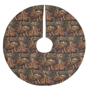 Rhodesian Ridgeback Dog Christmas Festive Brushed Polyester Tree Skirt