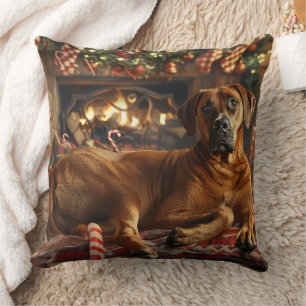 Rhodesian Ridgeback Dog Christmas Festive Cushion