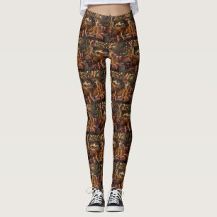Rhodesian Ridgeback Dog Christmas Festive Leggings