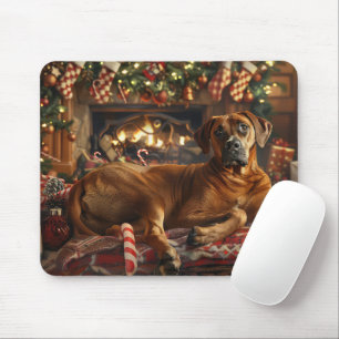 Rhodesian Ridgeback Dog Christmas Festive Mouse Mat