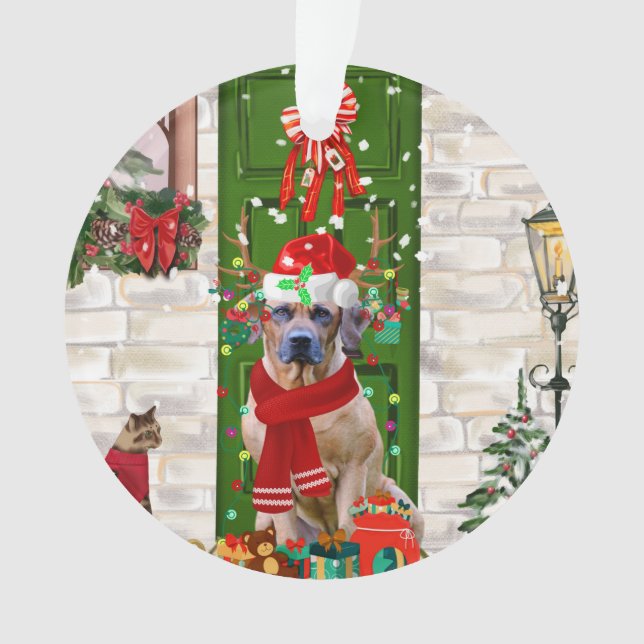 Rhodesian Ridgeback Dog Christmas  Ornament (Front)