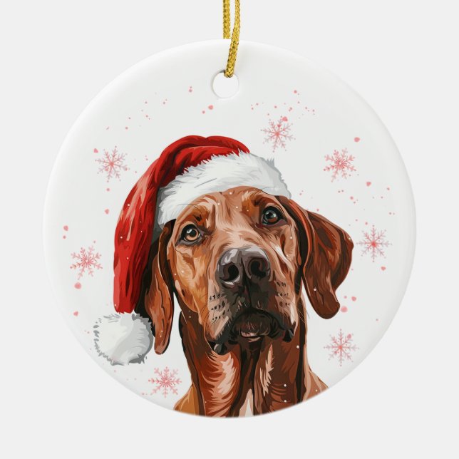 Rhodesian Ridgeback Dog Christmas Personalized Ceramic Tree Decoration (Front)