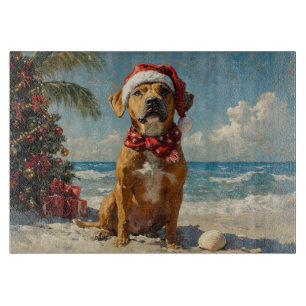 Rhodesian Ridgeback Dog Christmas Vintage Beach Cutting Board